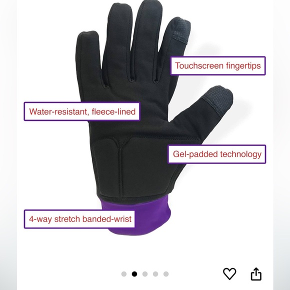 Water-Resistant Ice Skating Gloves-Protective Padding, fleece lined- xx small - Picture 5 of 6